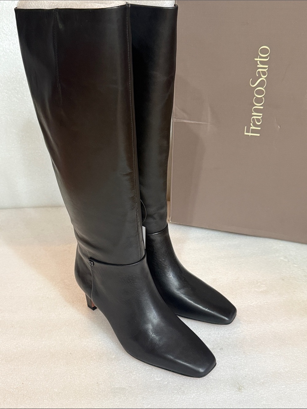 Franco Sarto Women's Timmy Fashion Boot Black Leather Size 5.5